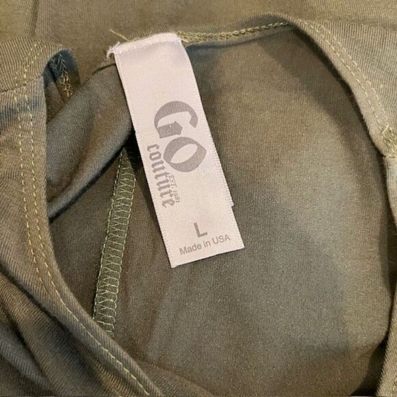 GO Couture Long Sleeve Midi Dress Super Stretch Olive Green Size Large - Picture 4 of 8